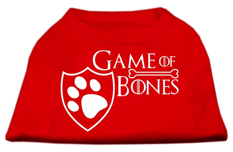 Game of Bones Screen Print Dog Shirt Red XXL